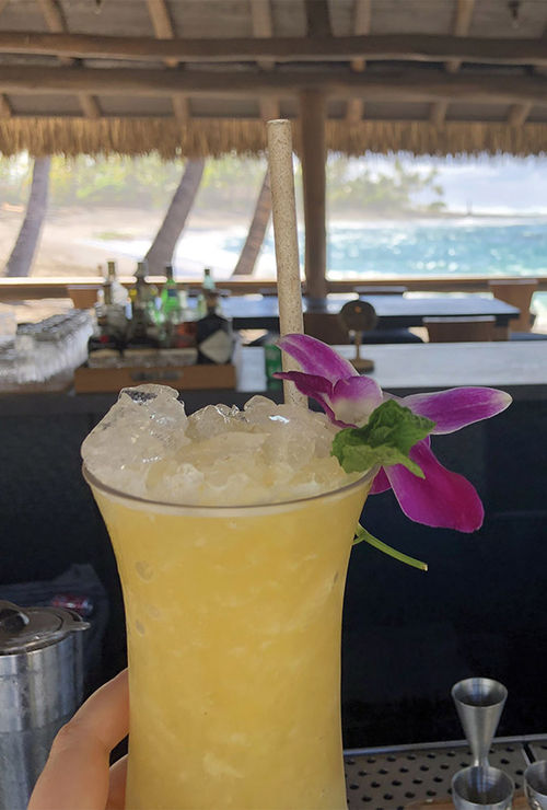 A craft cocktail served at the Talk Story Bar on the beach. A craft cocktail served at the Talk Story Bar on the beach.