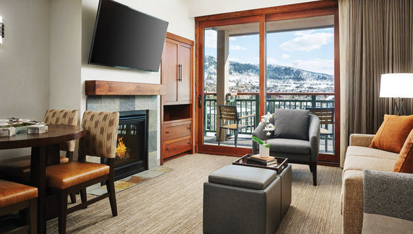 A living room at a Sheraton Steamboat Resort Villas accommodation. A living room at a Sheraton Steamboat Resort Villas accommodation.