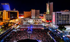 Properties in downtown Las Vegas, seen during the Reggae Rise Up Vegas festival last year, are creating the Neon City Festival this fall to add to the city’s attractions during Formula 1 week.