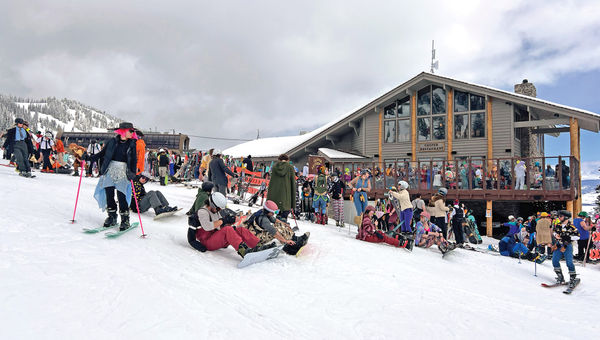 Gaper Day enthusiasts hung out at the midmountain Casper Lodge at Jackson Hole Mountain Resort. The annual tradition celebrates costumes on the slopes -- the more outlandish, the better. Gaper Day enthusiasts hung out at the midmountain Casper Lodge at Jackson Hole Mountain Resort. The annual tradition celebrates costumes on the slopes -- the more outlandish, the better.
