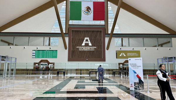 The departures hall at Tulum's airport. The departures hall at Tulum's airport.