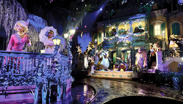 The finale scene in Tiana’s Bayou Adventure. The finale scene in Tiana’s Bayou Adventure.