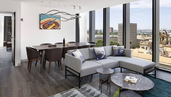 The larger suites have dining tables and separate living rooms. The larger suites have dining tables and separate living rooms.