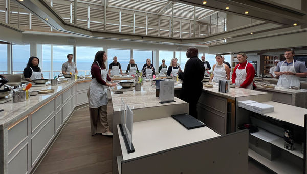 The S.A.L.T. cooking classes aboard the ship are free, fun and easy. The S.A.L.T. cooking classes aboard the ship are free, fun and easy.