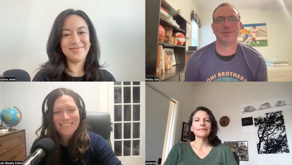 Travel Weekly editors, clockwise from top left: Hospitality editor Christina Jelski, aviation editor Robert Silk, news editor Johanna Jainchill and managing editor and Folo host Rebecca Tobin. Travel Weekly editors, clockwise from top left: Hospitality editor Christina Jelski, aviation editor Robert Silk, news editor Johanna Jainchill and managing editor and Folo host Rebecca Tobin.